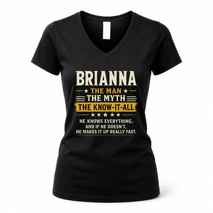 BRIANNA TM90-K04-125 - NAME Legendary Know-It-All Personalized Funny Shirt