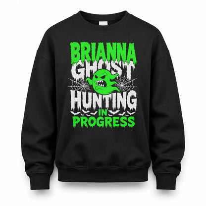 BRIANNA HW22-K06-109 - NAME Ghost Hunting In Progress Personalized Halloween Shirt