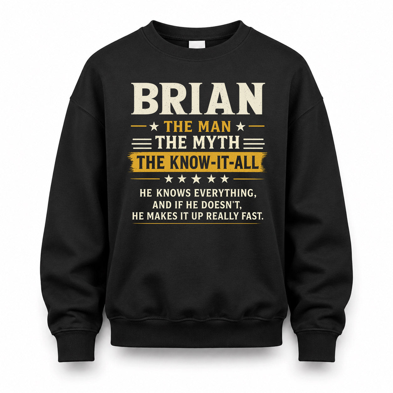 BRIAN TM90-K04-125 - NAME Legendary Know-It-All Personalized Funny Shirt