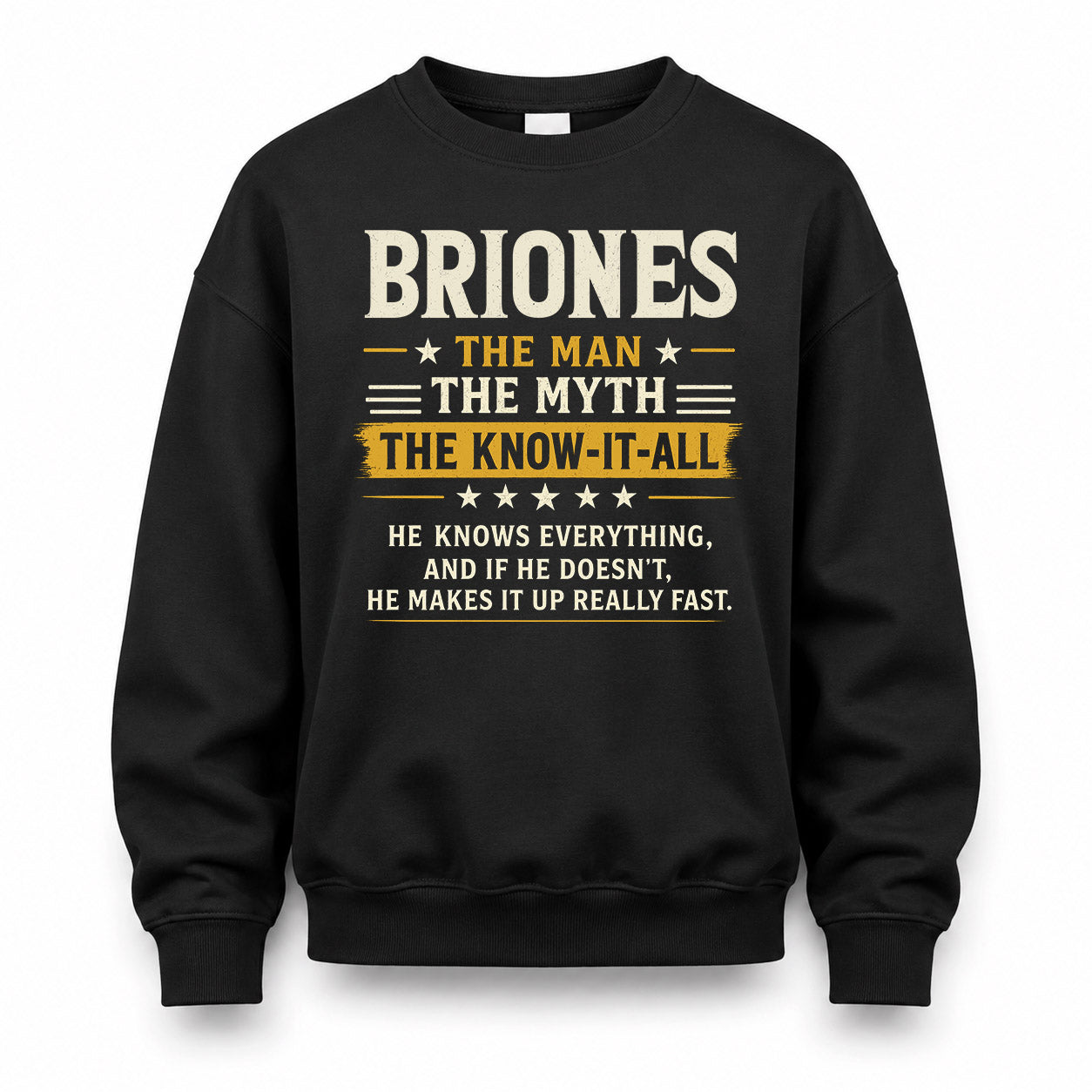 BRIONES TM90-K04-125 - NAME Legendary Know-It-All Personalized Funny Shirt