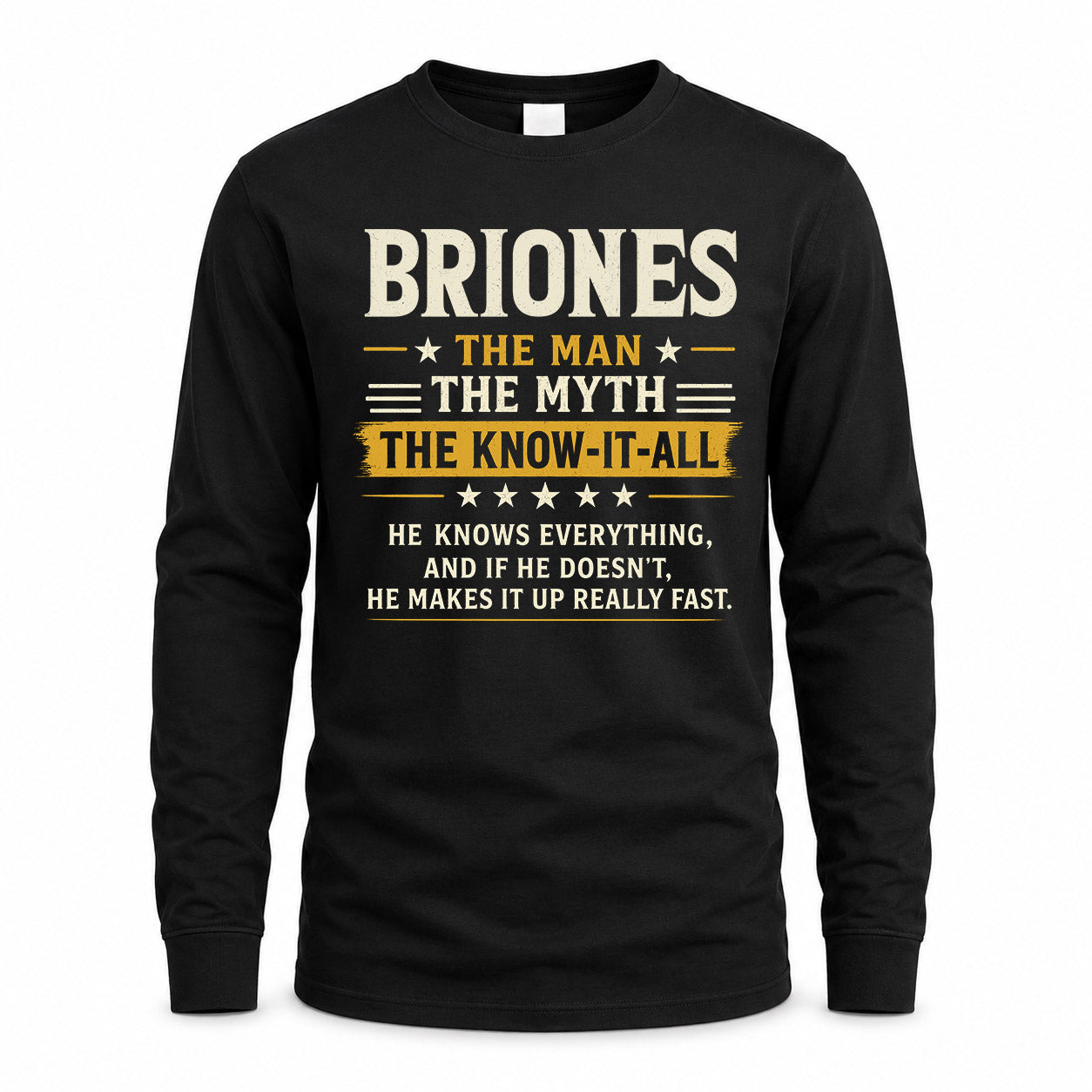 BRIONES TM90-K04-125 - NAME Legendary Know-It-All Personalized Funny Shirt