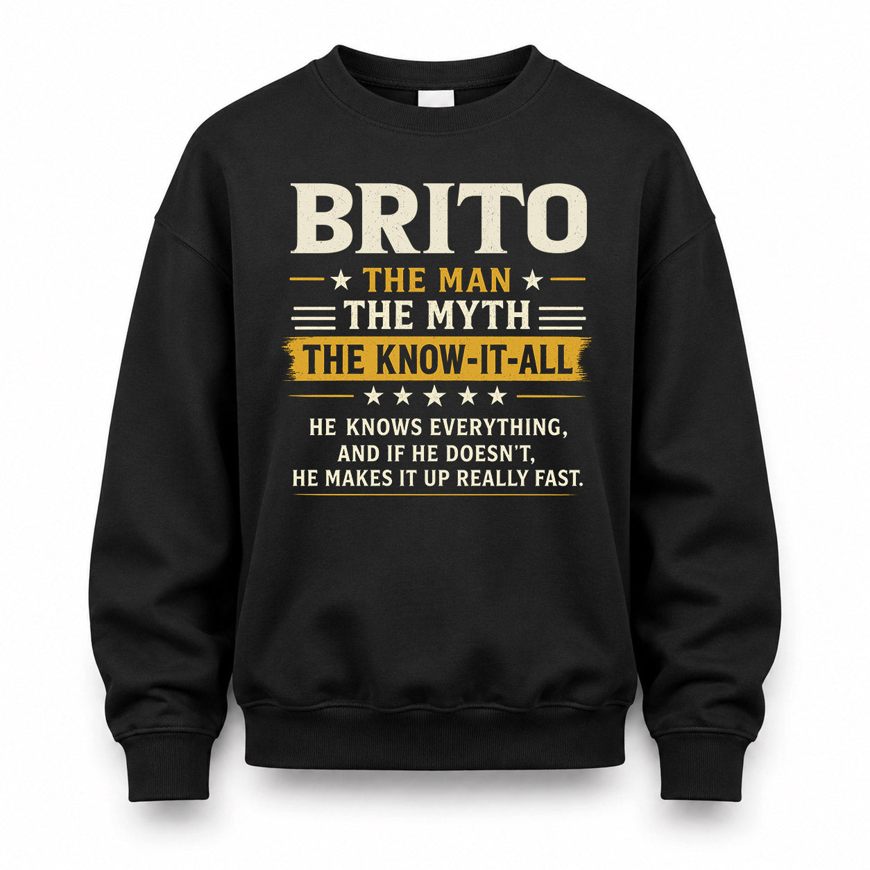 BRITO TM90-K04-125 - NAME Legendary Know-It-All Personalized Funny Shirt