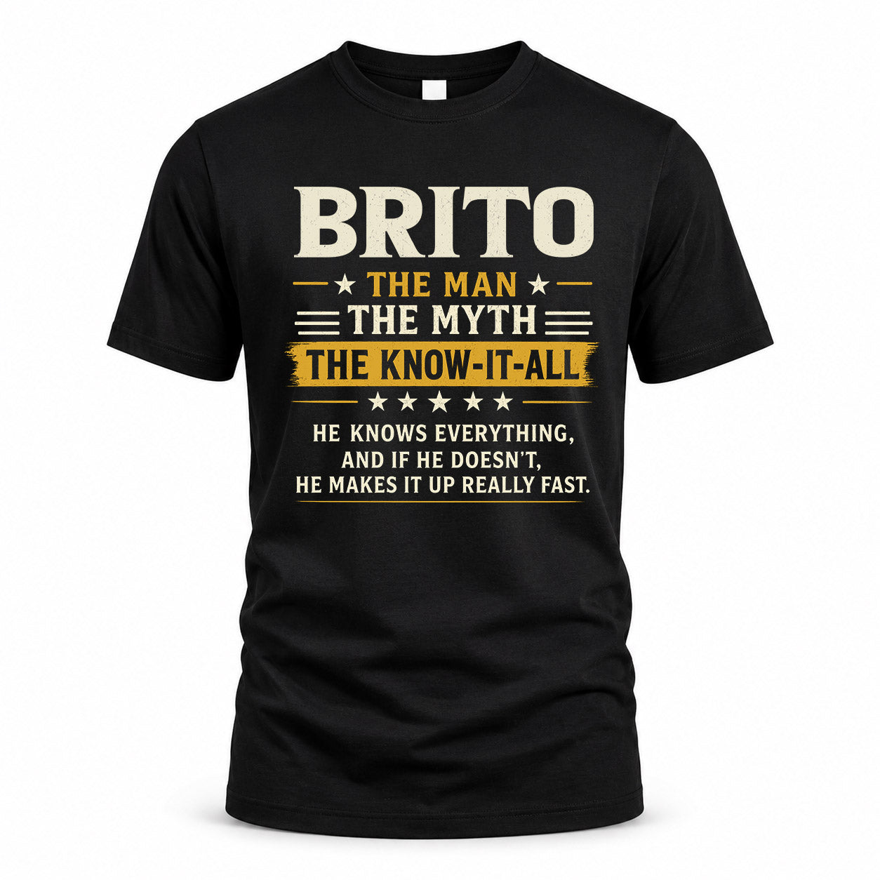 BRITO TM90-K04-125 - NAME Legendary Know-It-All Personalized Funny Shirt