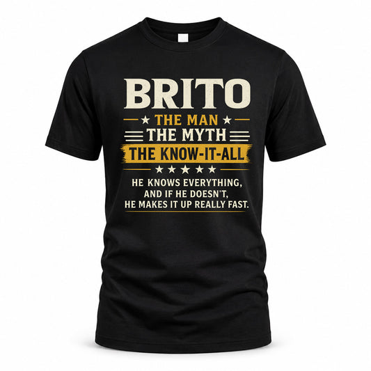 BRITO TM90-K04-125 - NAME Legendary Know-It-All Personalized Funny Shirt