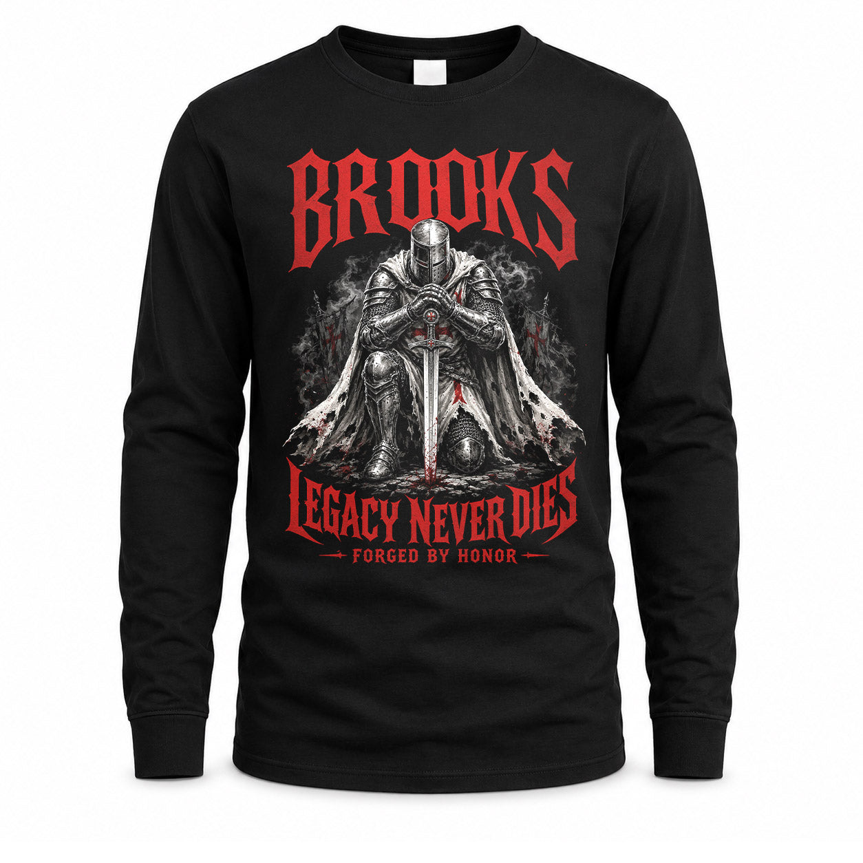 BROOKS HS90-K04-109 - NAME Legacy Never Dies Forged By Honor Personalized Knight