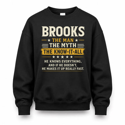 BROOKS TM90-K04-125 - NAME Legendary Know-It-All Personalized Funny Shirt