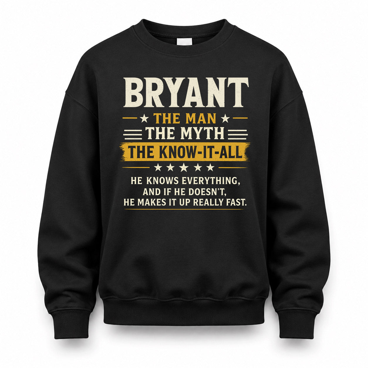 BRYANT TM90-K04-125 - NAME Legendary Know-It-All Personalized Funny Shirt