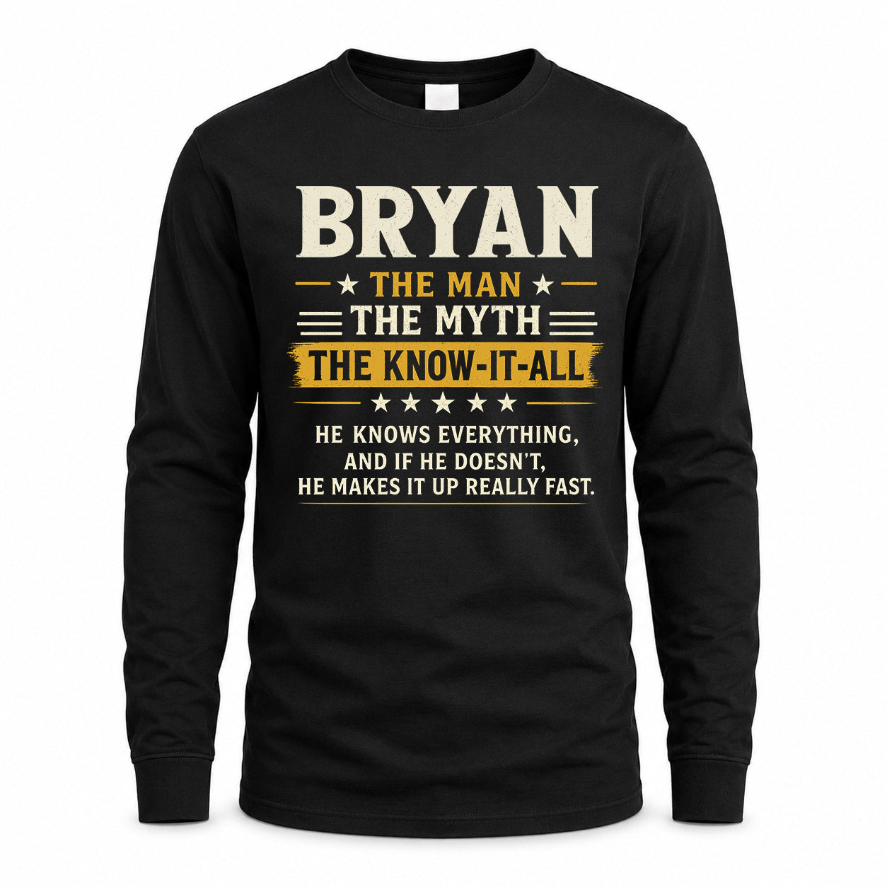 BRYAN TM90-K04-125 - NAME Legendary Know-It-All Personalized Funny Shirt