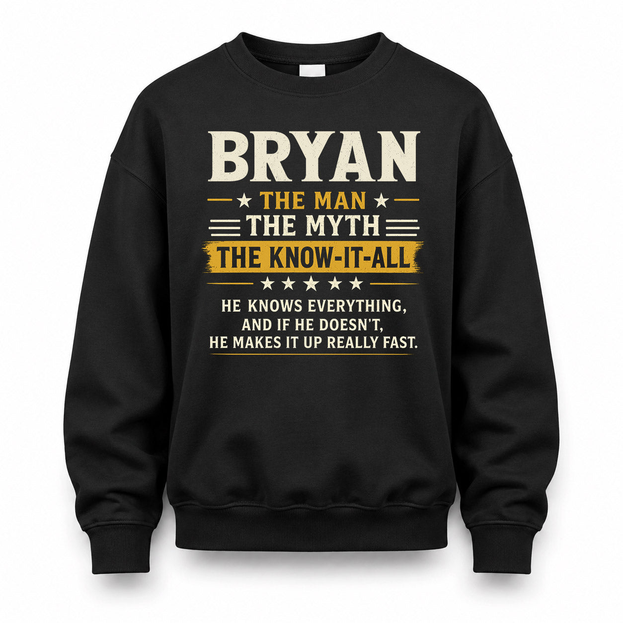BRYAN TM90-K04-125 - NAME Legendary Know-It-All Personalized Funny Shirt
