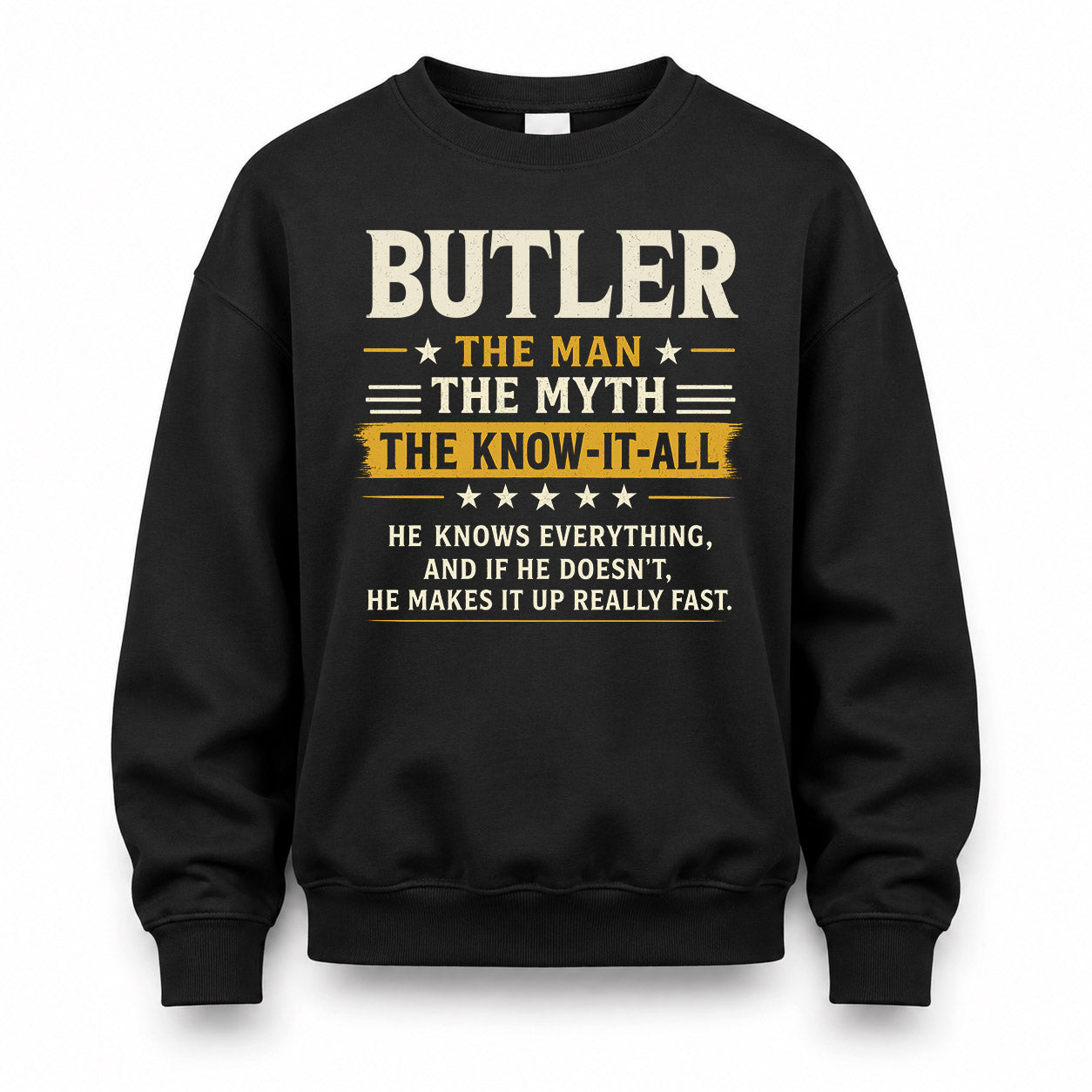 BUTLER TM90-K04-125 - NAME Legendary Know-It-All Personalized Funny Shirt
