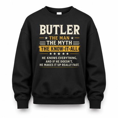 BUTLER TM90-K04-125 - NAME Legendary Know-It-All Personalized Funny Shirt