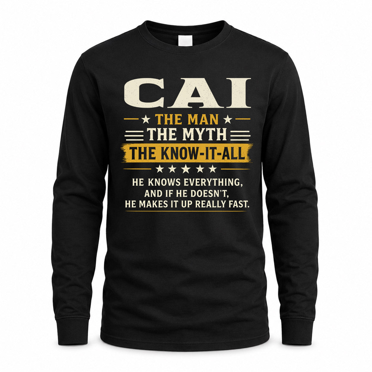 CAI TM90-K04-125 - NAME Legendary Know-It-All Personalized Funny Shirt