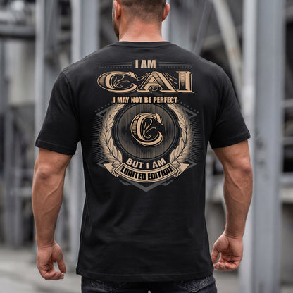CAI PH55-T25-Personalized Name Quote Apparel “I Am NAME May Not Be Perfect But I Am Limited Edition”