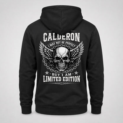 CALDERON P01-K24-229 – Personalized Skull Graphic Apparel “I Am NAME I May Not Be Perfect But I Am Limited Edition”