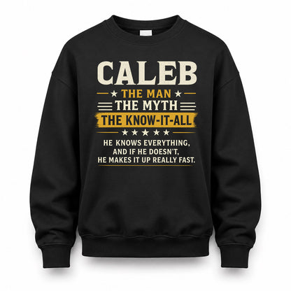 CALEB TM90-K04-125 - NAME Legendary Know-It-All Personalized Funny Shirt