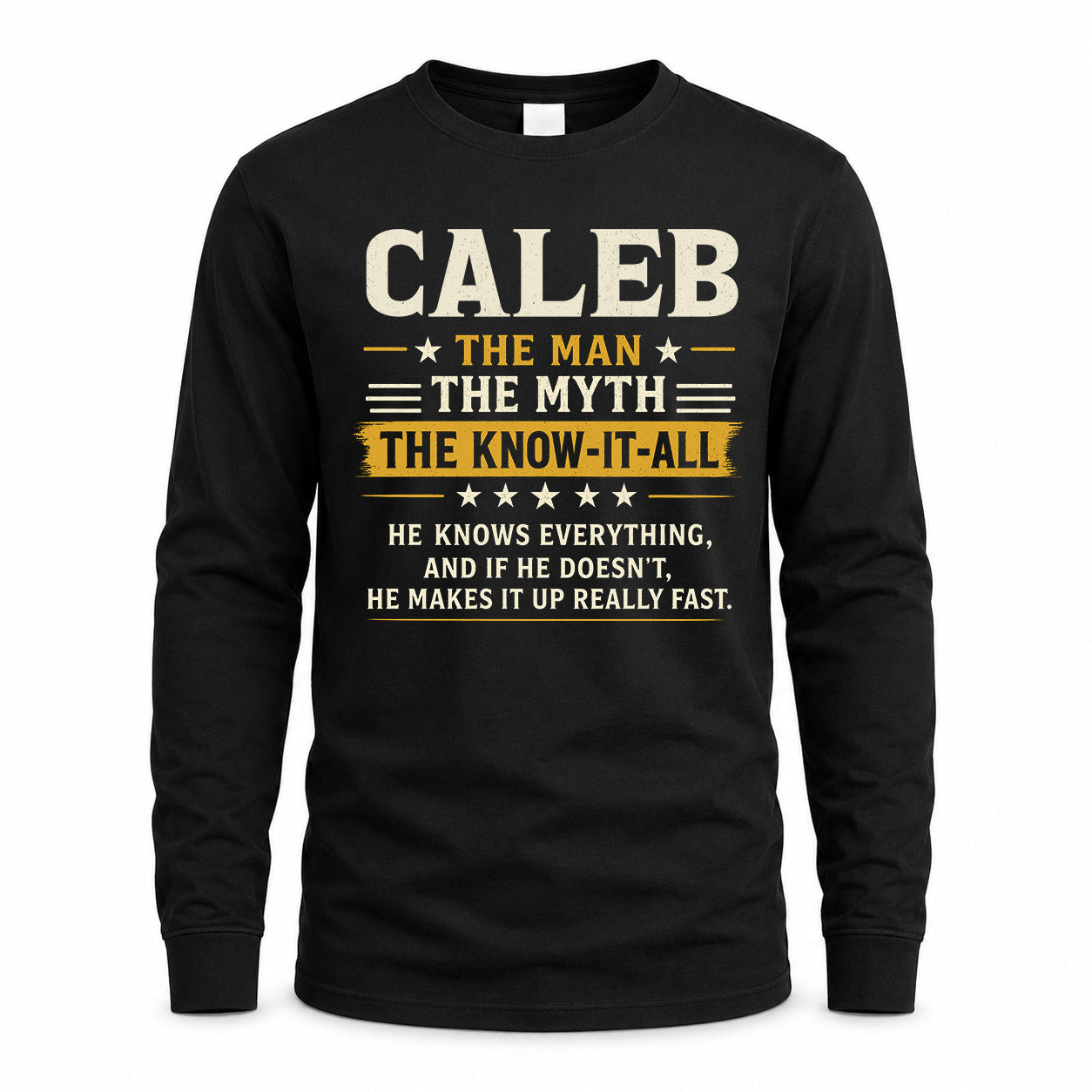 CALEB TM90-K04-125 - NAME Legendary Know-It-All Personalized Funny Shirt