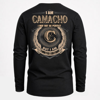 CAMACHO PH55-T25-Personalized Name Quote Apparel “I Am NAME May Not Be Perfect But I Am Limited Edition”