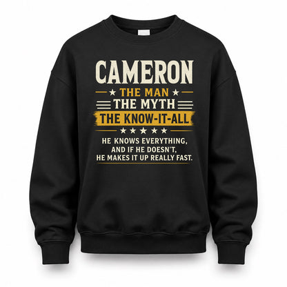 CAMERON TM90-K04-125 - NAME Legendary Know-It-All Personalized Funny Shirt