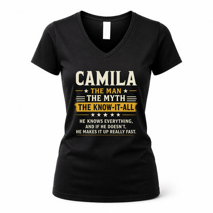 CAMILA TM90-K04-125 - NAME Legendary Know-It-All Personalized Funny Shirt