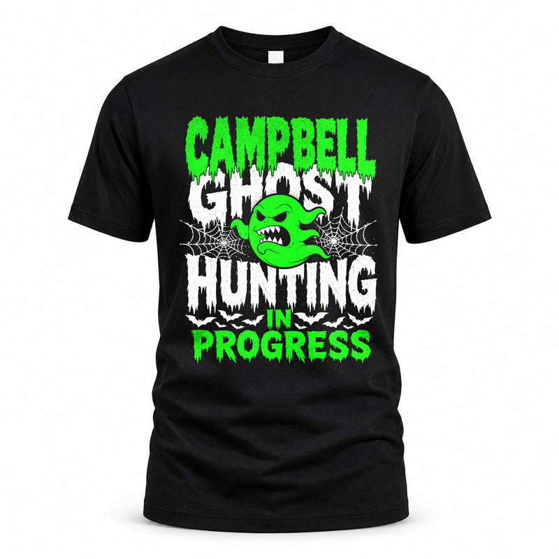 CAMPBELL HW22-K06-109 - NAME Ghost Hunting In Progress Personalized Halloween Shirt