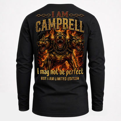 CAMPBELL MP88-F2-168–Personalized Bold Quote Apparel “I Am NAME I May Not Be Perfect But I Am Limited Edition