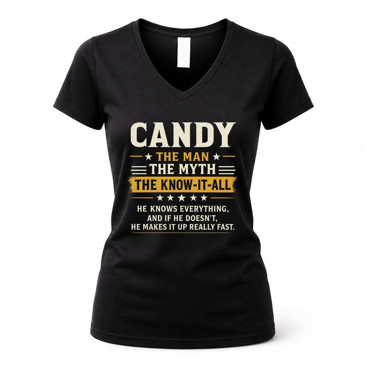 CANDY TM90-K04-125 - NAME Legendary Know-It-All Personalized Funny Shirt