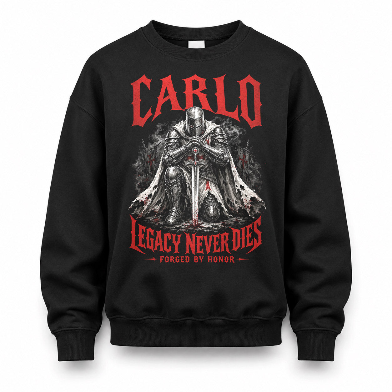 CARLO HS90-K04-109 - NAME Legacy Never Dies Forged By Honor Personalized Knight
