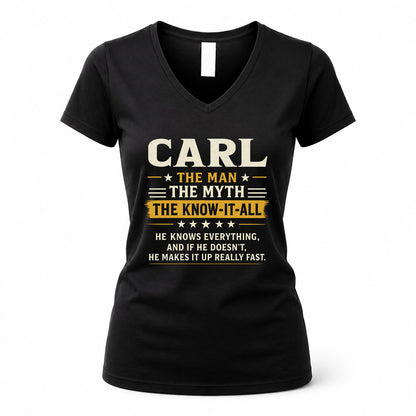 CARL TM90-K04-125 - NAME Legendary Know-It-All Personalized Funny Shirt