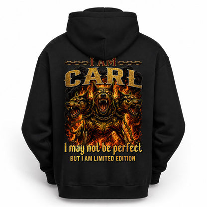 CARL MP88-F2-168–Personalized Bold Quote Apparel “I Am NAME I May Not Be Perfect But I Am Limited Edition