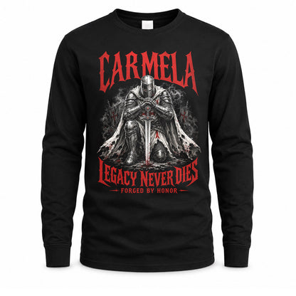 CARMELA HS90-K04-109 - NAME Legacy Never Dies Forged By Honor Personalized Knight
