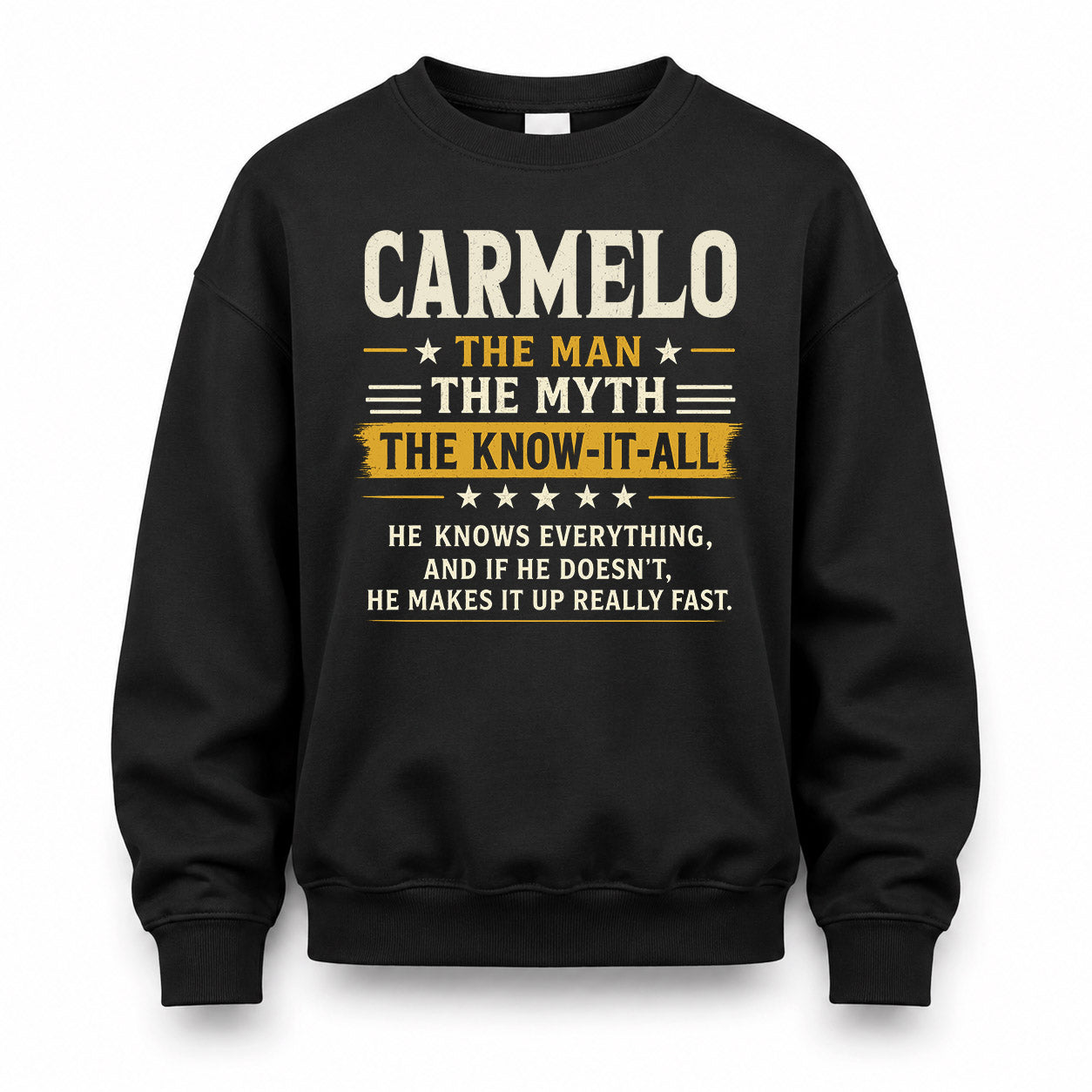 CARMELO TM90-K04-125 - NAME Legendary Know-It-All Personalized Funny Shirt