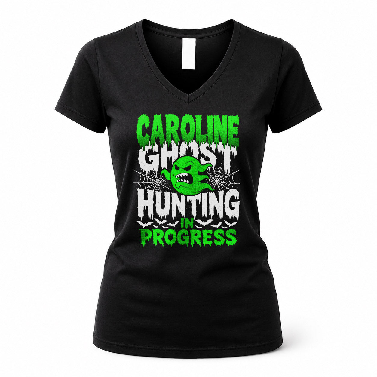 CAROLINE HW22-K06-109 - NAME Ghost Hunting In Progress Personalized Halloween Shirt