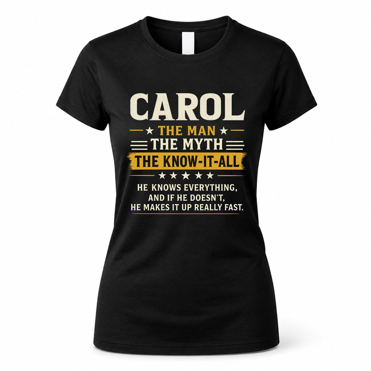 CAROL TM90-K04-125 - NAME Legendary Know-It-All Personalized Funny Shirt
