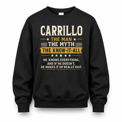 CARRILLO TM90-K04-125 - NAME Legendary Know-It-All Personalized Funny Shirt