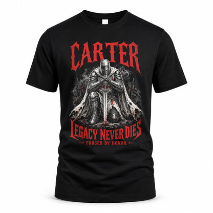 CARTER HS90-K04-109 - NAME Legacy Never Dies Forged By Honor Personalized Knight