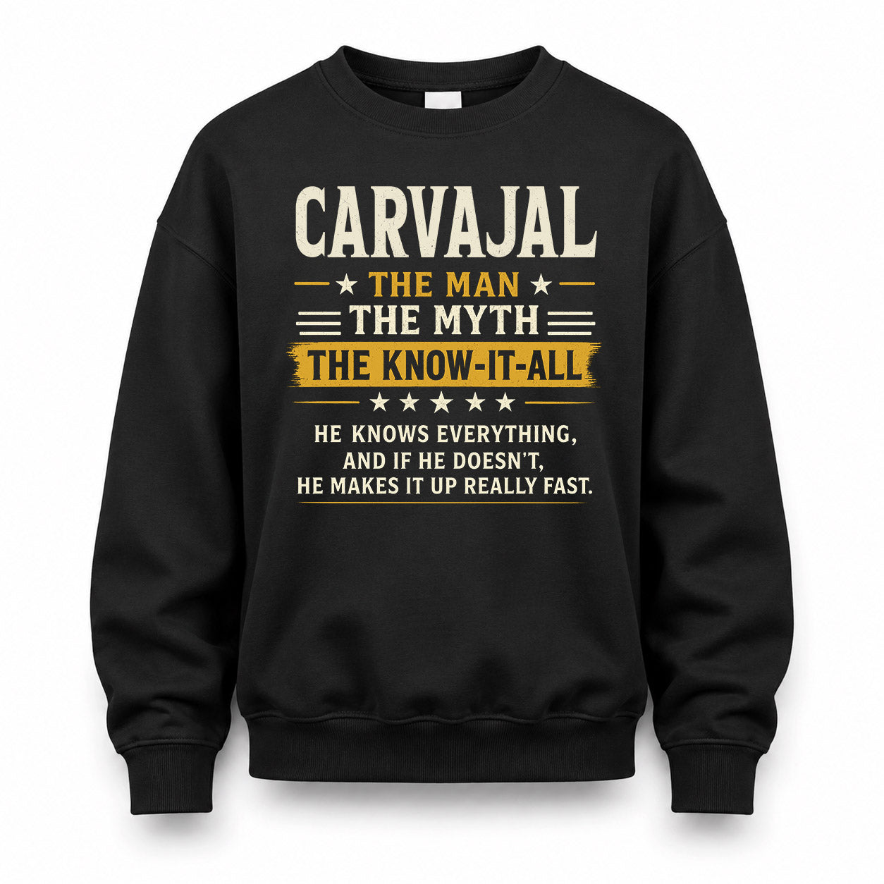 CARVAJAL TM90-K04-125 - NAME Legendary Know-It-All Personalized Funny Shirt