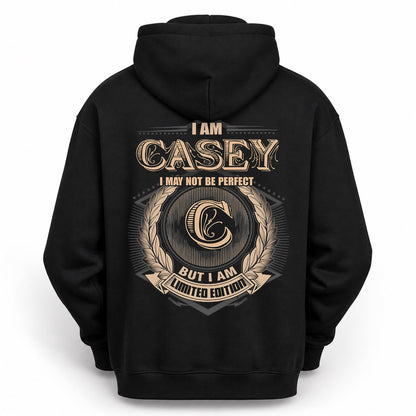CASEY PH55-T25-Personalized Name Quote Apparel “I Am NAME May Not Be Perfect But I Am Limited Edition”