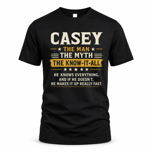 CASEY TM90-K04-125 - NAME Legendary Know-It-All Personalized Funny Shirt