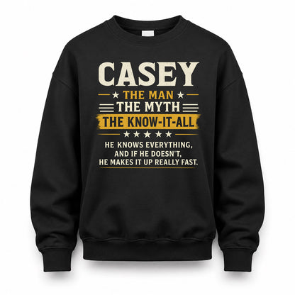 CASEY TM90-K04-125 - NAME Legendary Know-It-All Personalized Funny Shirt