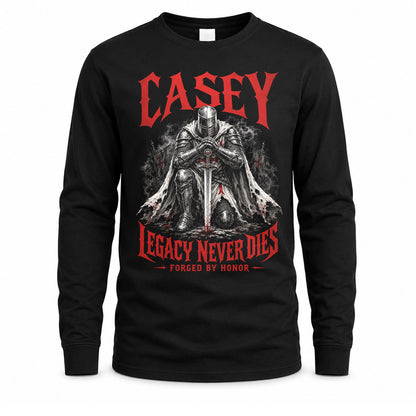 CASEY HS90-K04-109 - NAME Legacy Never Dies Forged By Honor Personalized Knight