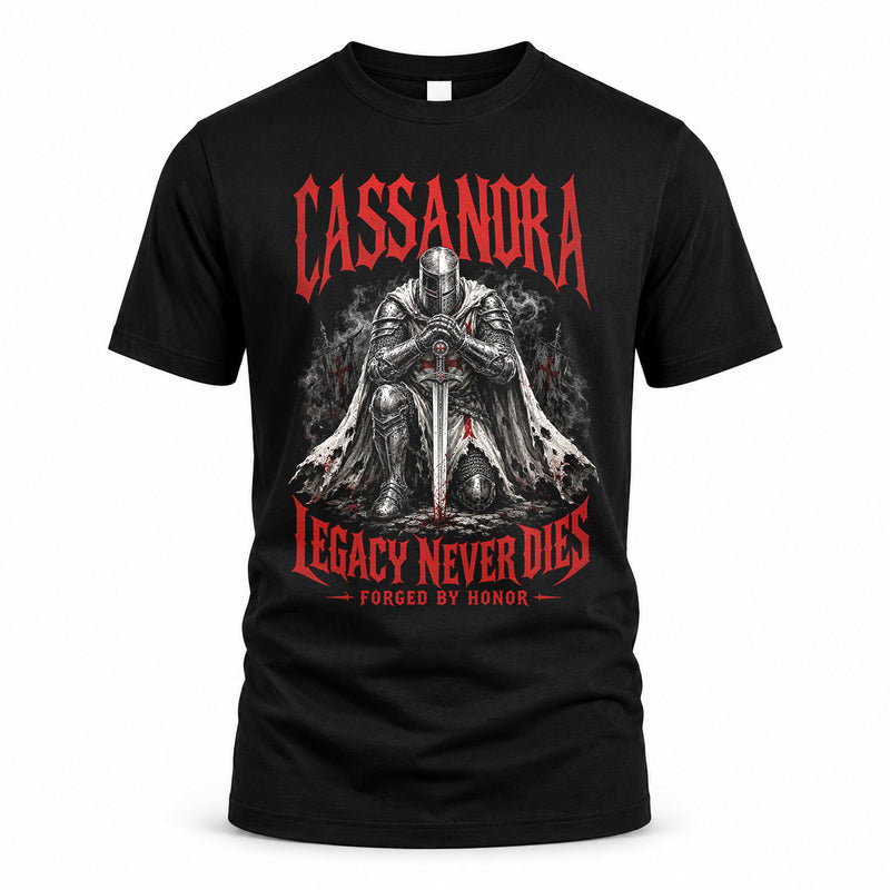 CASSANDRA HS90-K04-109 - NAME Legacy Never Dies Forged By Honor Personalized Knight