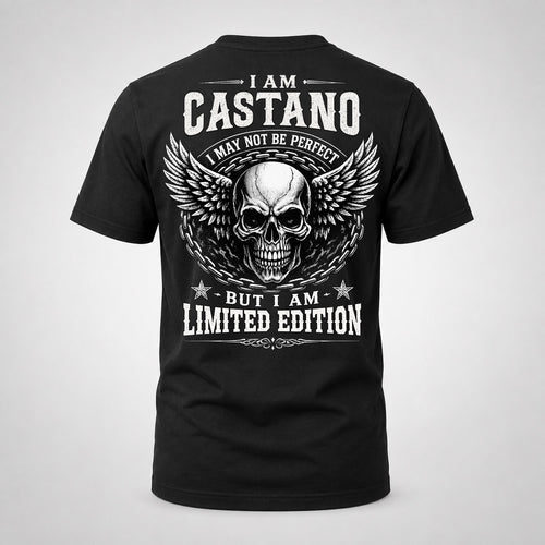 CASTANO P01-K24-229 – Personalized Skull Graphic Apparel “I Am NAME I May Not Be Perfect But I Am Limited Edition”