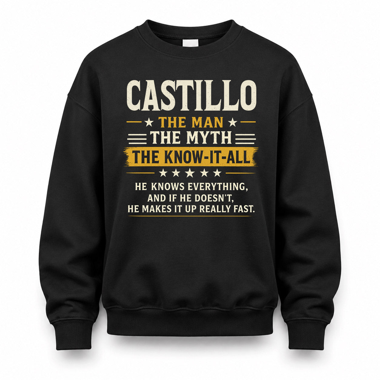 CASTILLO TM90-K04-125 - NAME Legendary Know-It-All Personalized Funny Shirt