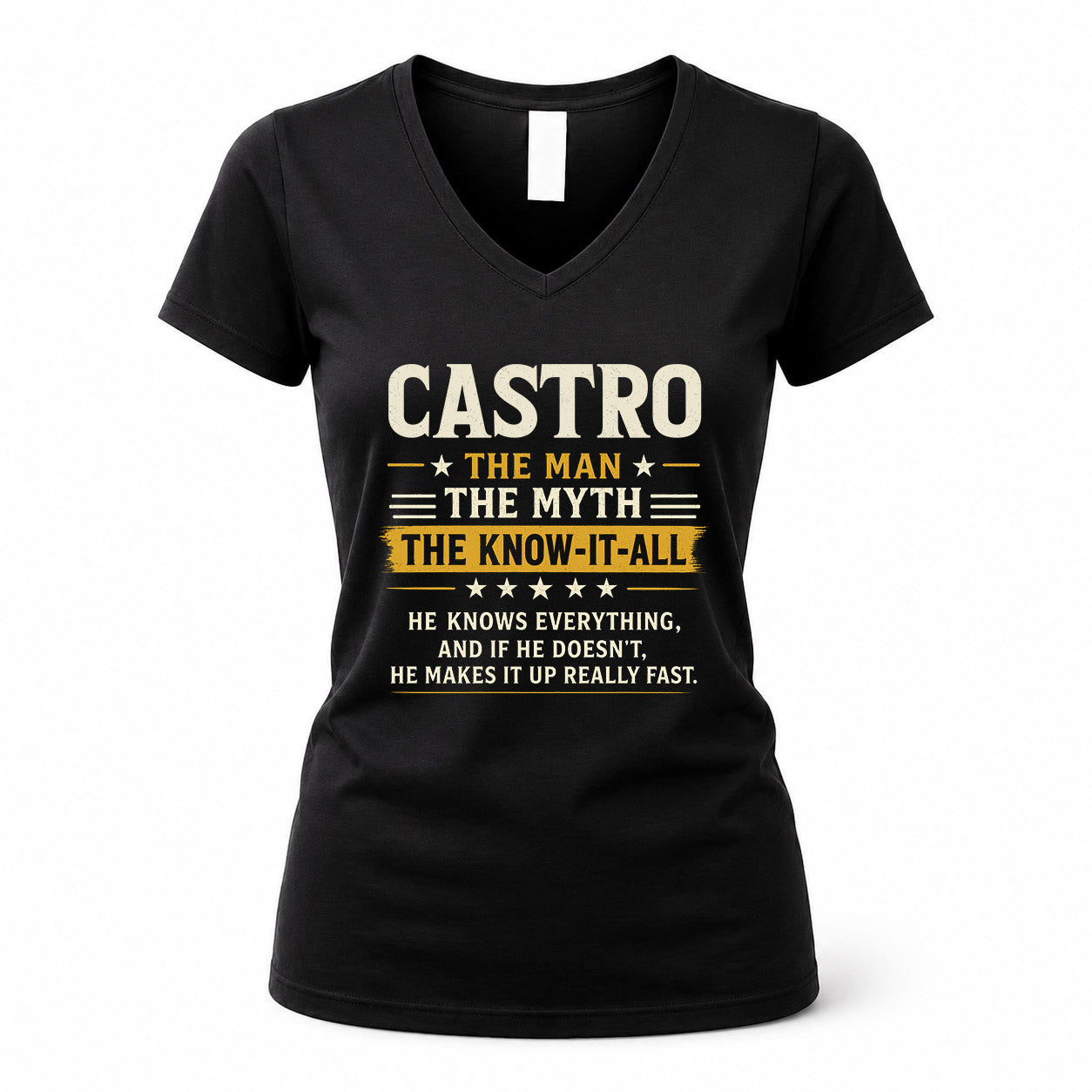 CASTRO TM90-K04-125 - NAME Legendary Know-It-All Personalized Funny Shirt