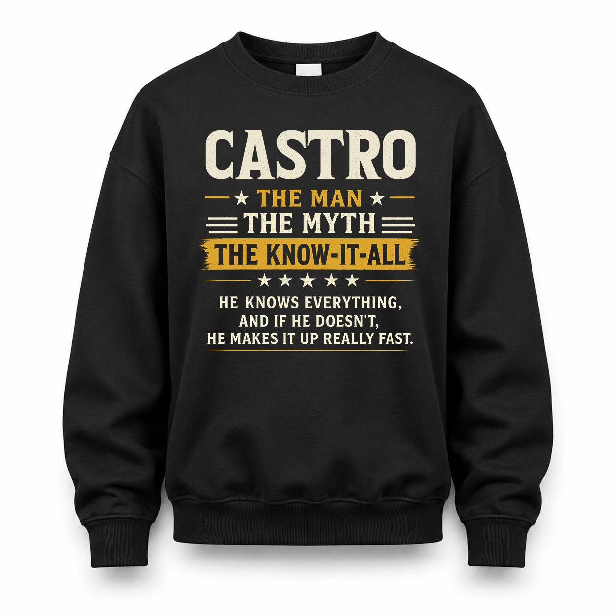 CASTRO TM90-K04-125 - NAME Legendary Know-It-All Personalized Funny Shirt