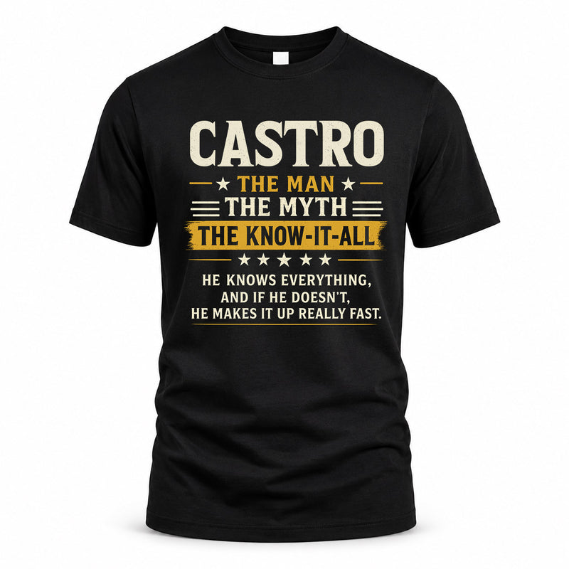 CASTRO TM90-K04-125 - NAME Legendary Know-It-All Personalized Funny Shirt