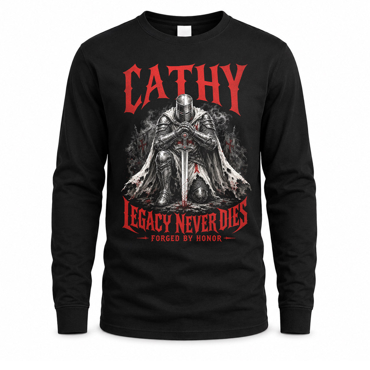 CATHY HS90-K04-109 - NAME Legacy Never Dies Forged By Honor Personalized Knight