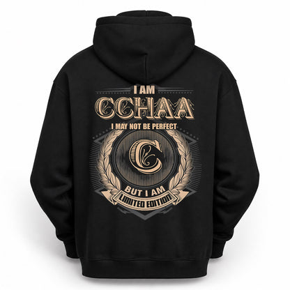 CCHAA PH55-T25-Personalized Name Quote Apparel “I Am NAME May Not Be Perfect But I Am Limited Edition”