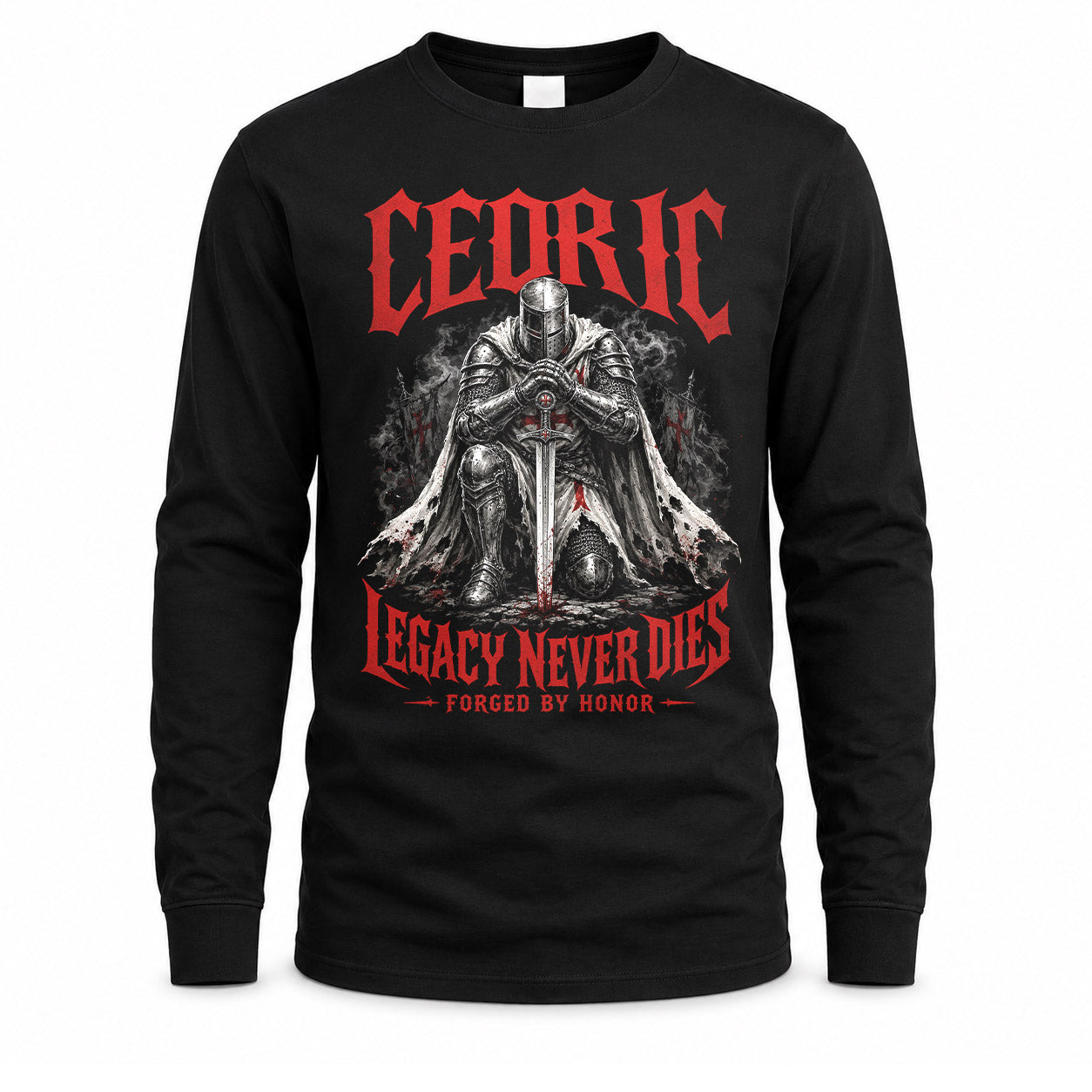 CEDRIC HS90-K04-109 - NAME Legacy Never Dies Forged By Honor Personalized Knight