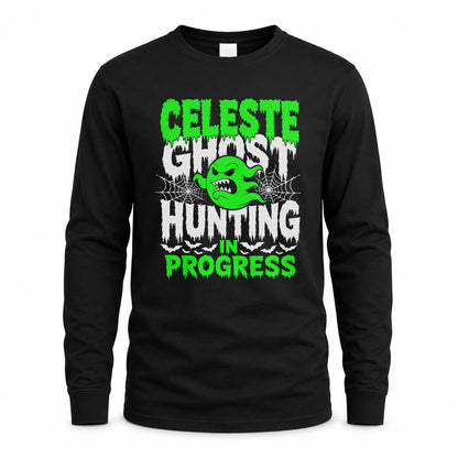 CELESTE HW22-K06-109 - NAME Ghost Hunting In Progress Personalized Halloween Shirt